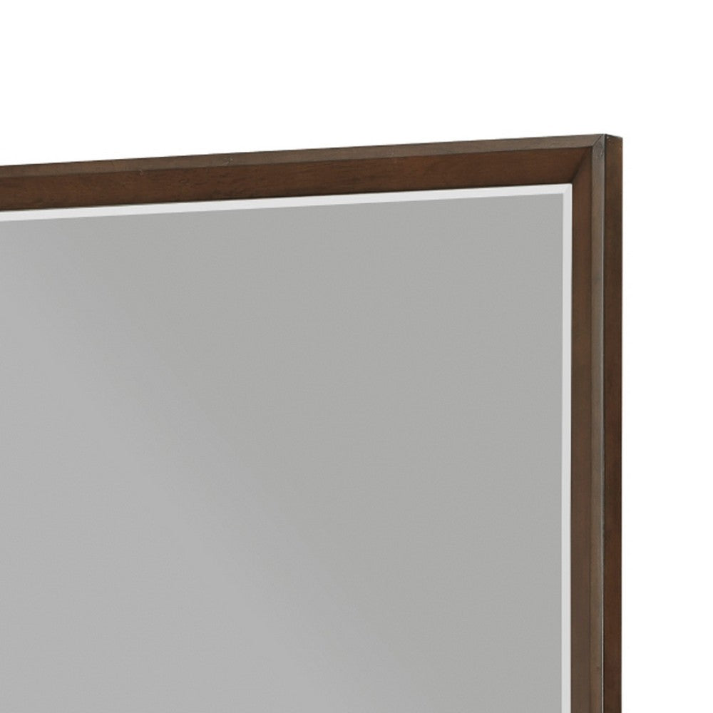 Soly Dresser Mirror | Rustic Walnut Brown Wood Frame | 40 x 53