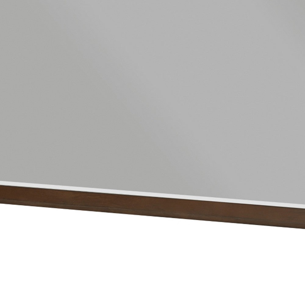 Soly Dresser Mirror | Rustic Walnut Brown Wood Frame | 40 x 53