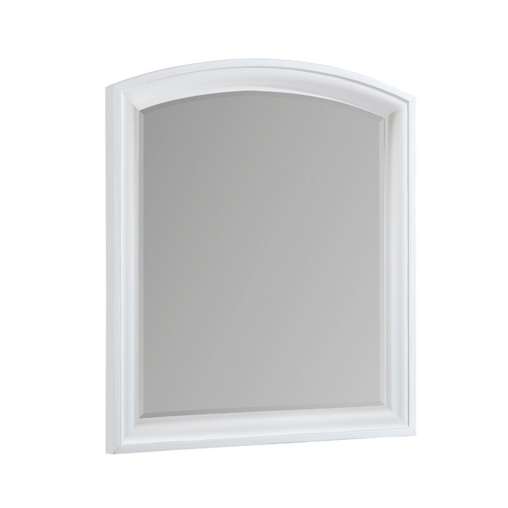 Hudy Dresser Mirror | 34 x 38 Birch Wood Arch Frame | Farmhouse White