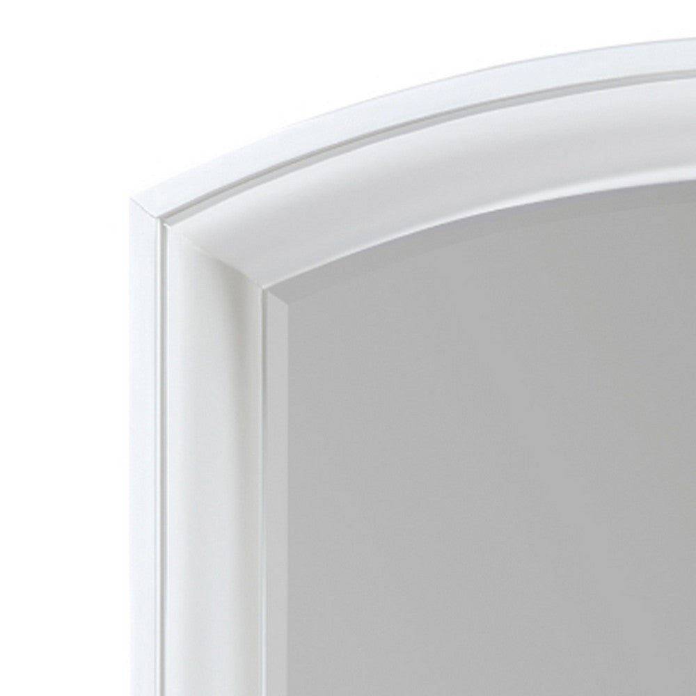 Hudy Dresser Mirror | 34 x 38 Birch Wood Arch Frame | Farmhouse White