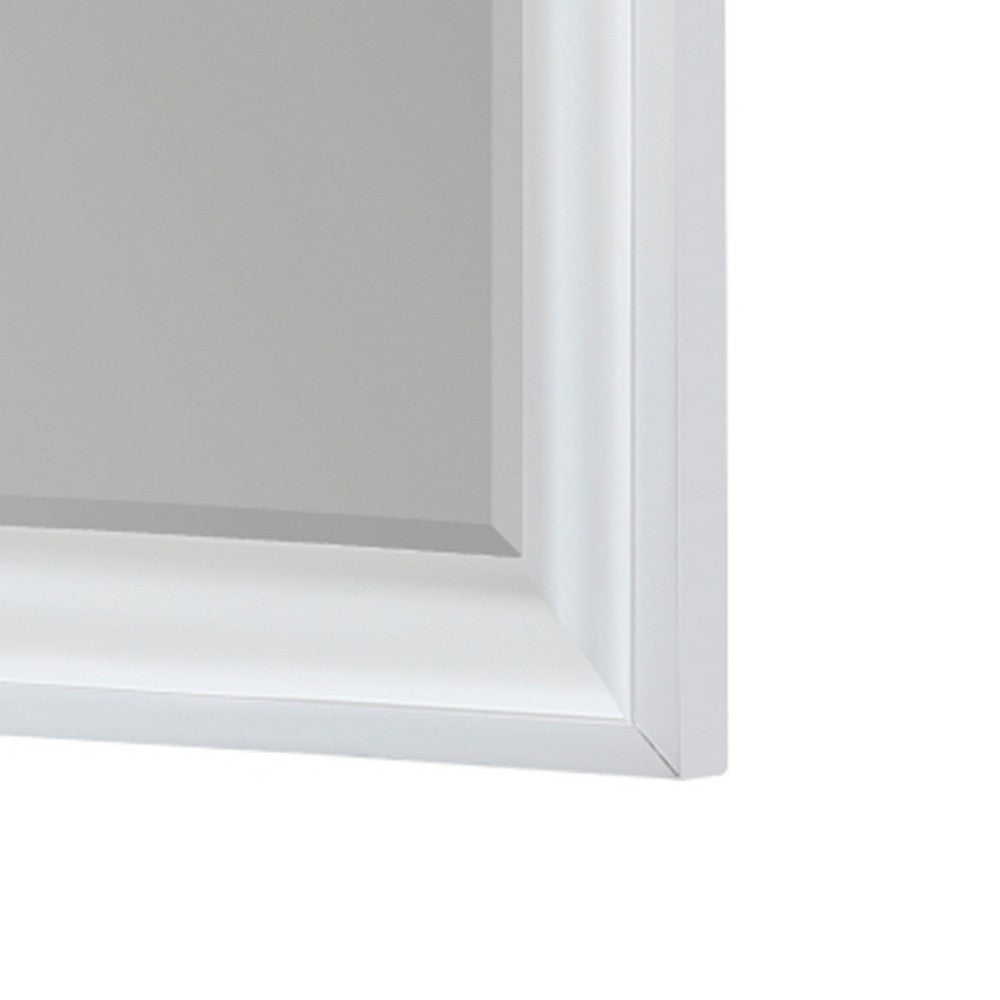 Hudy Dresser Mirror | 34 x 38 Birch Wood Arch Frame | Farmhouse White