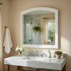 Hudy Dresser Mirror | 34 x 38 Birch Wood Arch Frame | Farmhouse White