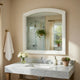 Hudy Dresser Mirror | 34 x 38 Birch Wood Arch Frame | Farmhouse White