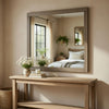 Rie Vanity Dresser Mirror | Weathered Gray Wood Frame | 36 x 41