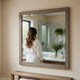 Rie Vanity Dresser Mirror | Weathered Gray Wood Frame | 36 x 41