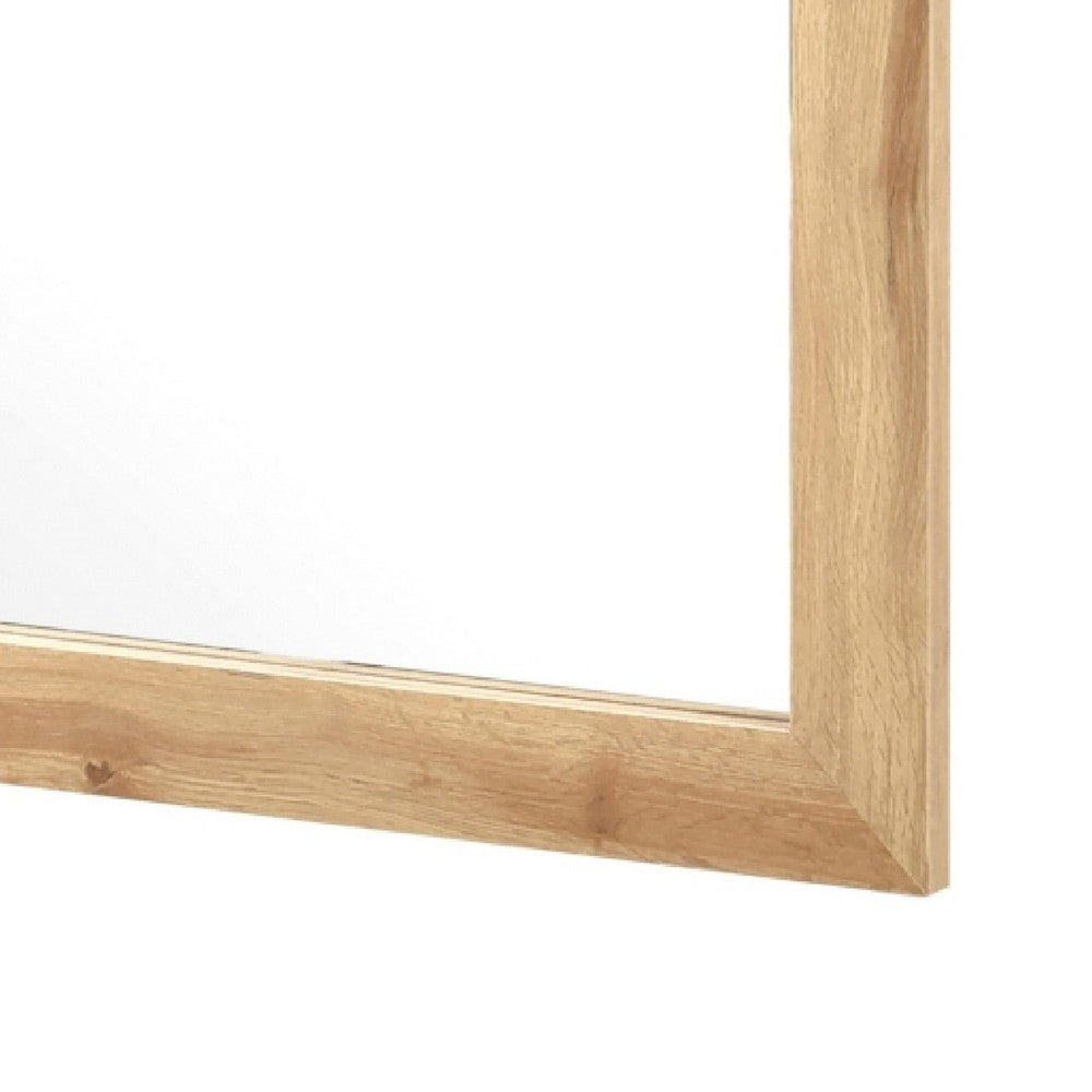 Eby Vanity Dresser Mirror | Natural Brown Wood Finish | 40 x 40