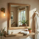 Eby Vanity Dresser Mirror | Natural Brown Wood Finish | 40 x 40