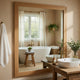 Eby Vanity Dresser Mirror | Natural Brown Wood Finish | 40 x 40
