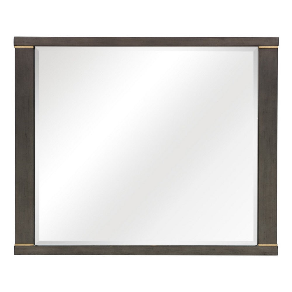 Carie Vanity Dresser Mirror | Brownish Gray Mindy Veneer | 35 x 43