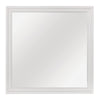 Teich Vanity Dresser Mirror | Modern Glam White Wood Frame | 39x 39