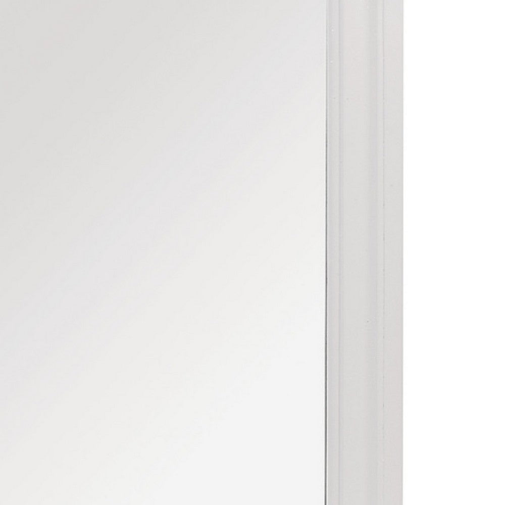 Teich Vanity Dresser Mirror | Modern Glam White Wood Frame | 39x 39
