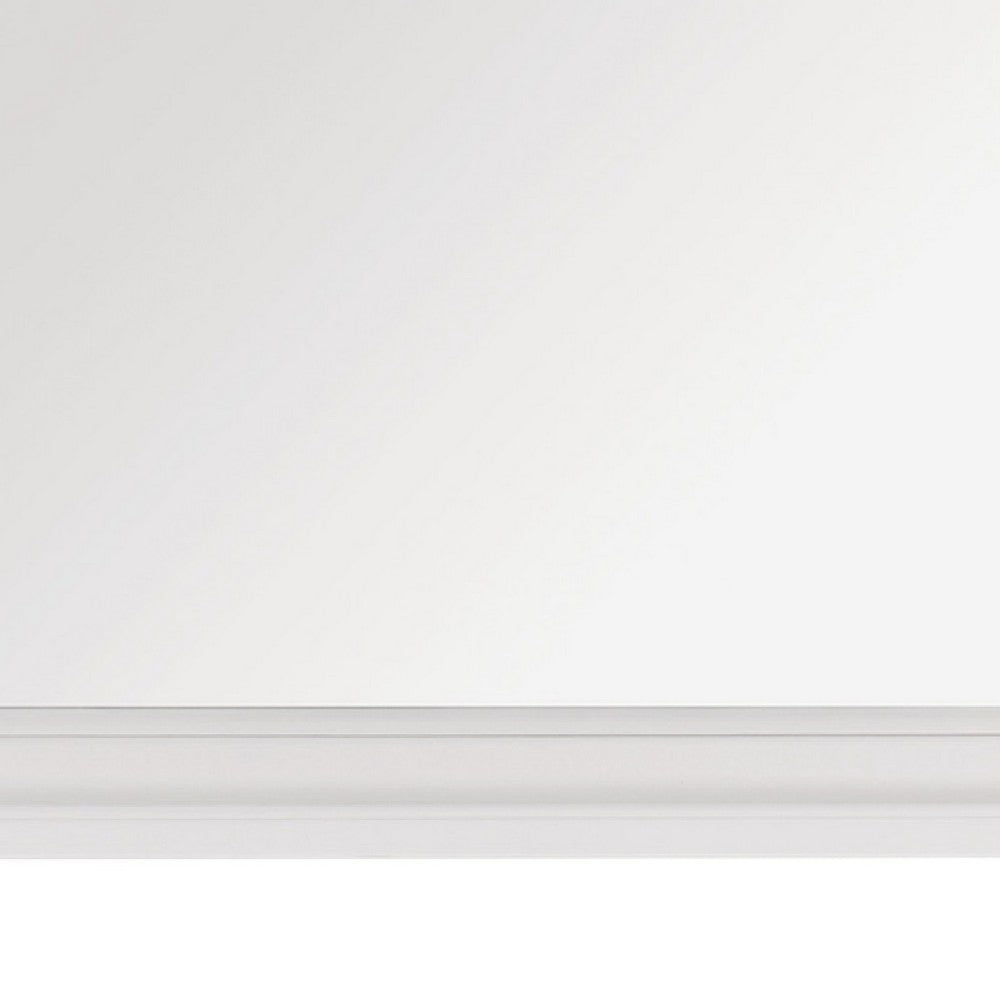 Teich Vanity Dresser Mirror | Modern Glam White Wood Frame | 39x 39