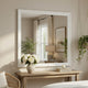 Teich Vanity Dresser Mirror | Modern Glam White Wood Frame | 39x 39