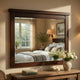 Daisy Vanity Dresser Mirror | Rustic Brown Mango Veneer Frame | 35 x 48