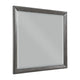 Stacy Vanity Dresser Mirror | Wire Brushed Gray Wood Frame | 39 x 41