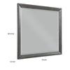 Stacy Vanity Dresser Mirror | Wire Brushed Gray Wood Frame | 39 x 41