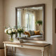Stacy Vanity Dresser Mirror | Wire Brushed Gray Wood Frame | 39 x 41