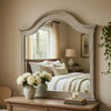 Ugo Vanity Dresser Mirror | Farmhouse Light Gray | 38 x 42 Arched Frame