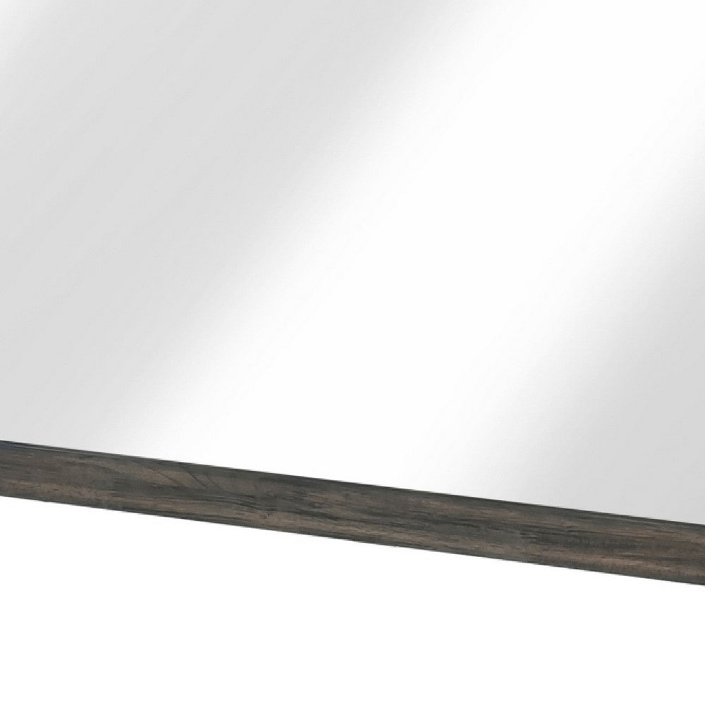 Deena Vanity Dresser Mirror | Brownish Gray Wood Frame | 36 x 41