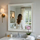 Etgo Dresser Mirror | Framed Design | Transitional White Wood | 39x39 Square