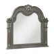 Toga Arch Dresser Mirror | Carved Frame | Silver Tipping | Gray Wood 50x52