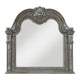 Toga Arch Dresser Mirror | Carved Frame | Silver Tipping | Gray Wood 50x52