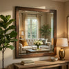 Reva Dressing Mirror | Framed Design | Light Brown Wood | 32x34 Rectangular