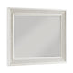Rotu Dresser Mirror | Egg & Dart Molded Frame | Pearl White Wood | 40x46