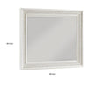 Rotu Dresser Mirror | Egg & Dart Molded Frame | Pearl White Wood | 40x46