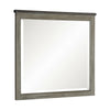 Cadie Dresser Mirror | Planked Top Rail | Antique Gray & Coffee Brown 38x42