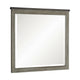 Cadie Dresser Mirror | Planked Top Rail | Antique Gray & Coffee Brown 38x42