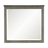 Cadie Dresser Mirror | Planked Top Rail | Antique Gray & Coffee Brown 38x42