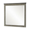 Cadie Dresser Mirror | Planked Top Rail | Antique Gray & Coffee Brown 38x42