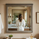Cadie Dresser Mirror | Planked Top Rail | Antique Gray & Coffee Brown 38x42