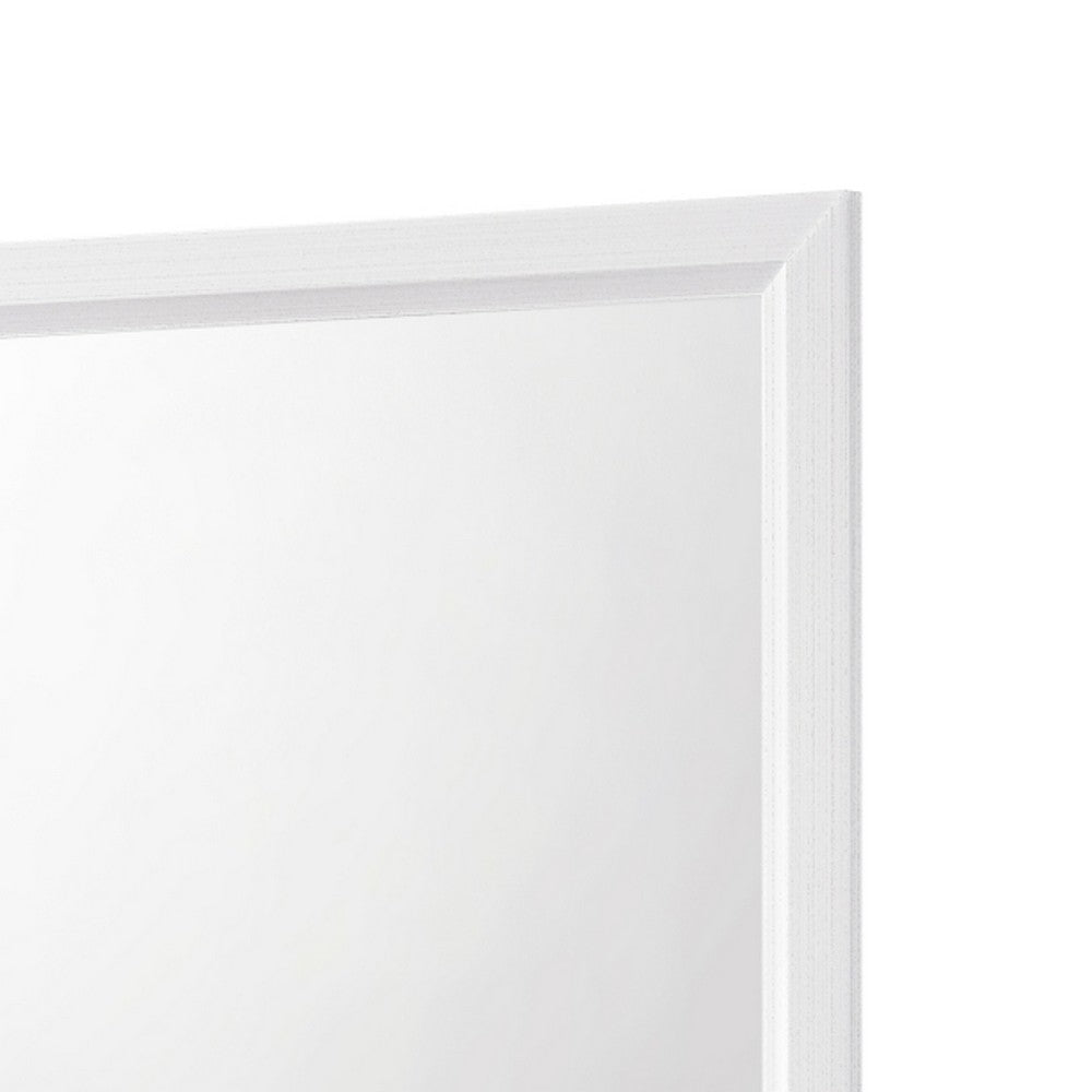 Ameya Dresser Mirror | Framed Design | Printed White Wood Grain | 36x39