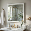 Ameya Dresser Mirror | Framed Design | Printed White Wood Grain | 36x39