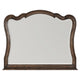 Deborah Dresser Mirror | Arched Frame w Routed Edges | Oak Brown 40x48