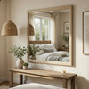Hadly Dresser Mirror | Framed Design | Farmhouse Style | Beige Wood 38x51