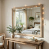 Hadly Dresser Mirror | Framed Design | Farmhouse Style | Beige Wood 38x51