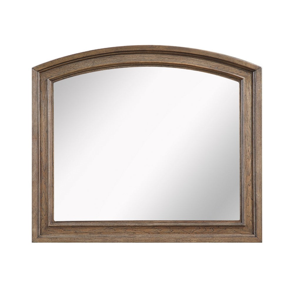 Bely Arched Dresser Mirror | Picture Frame Molding | Antique Brown 37x42