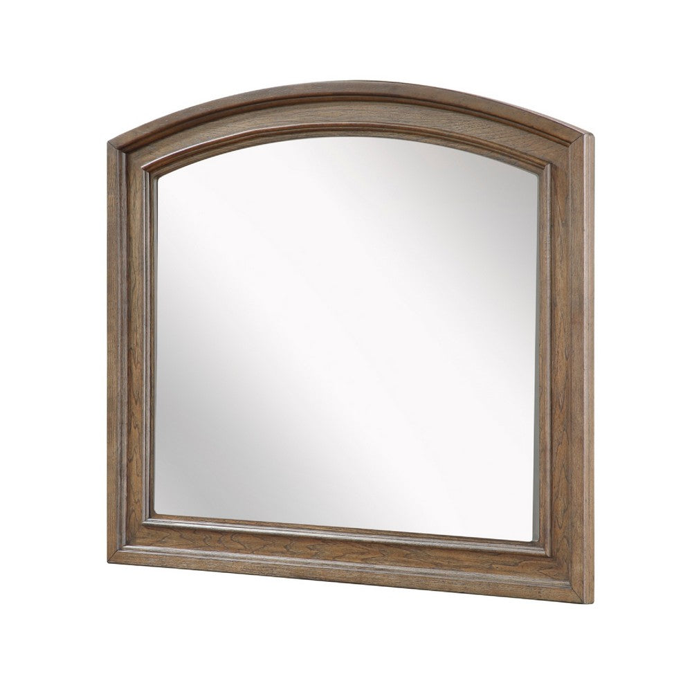 Bely Arched Dresser Mirror | Picture Frame Molding | Antique Brown 37x42