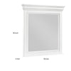 Jena Dresser Mirror | Crown Molded Frame | White Wood | 36x38 Rectangular