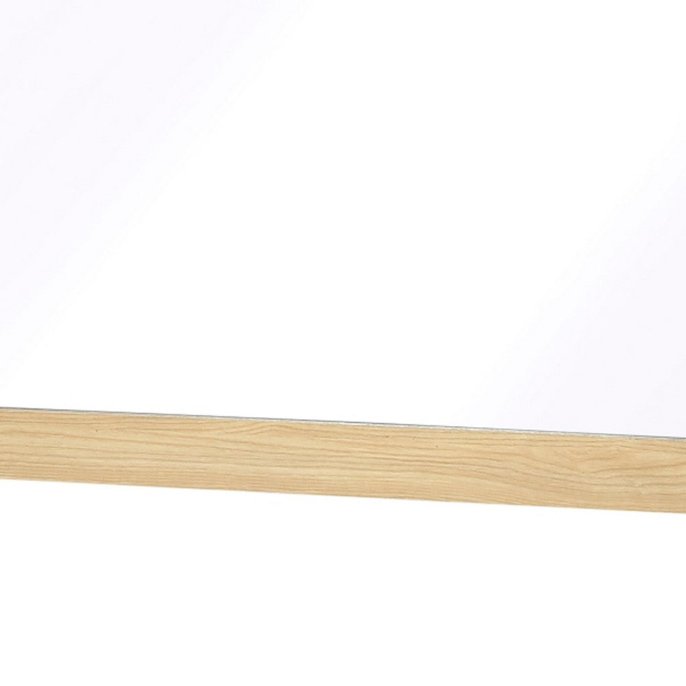 Kery Dresser Mirror | Rectangular Frame | Natural Brown Wood | 37x41