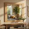 Kery Dresser Mirror | Rectangular Frame | Natural Brown Wood | 37x41