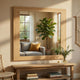 Kery Dresser Mirror | Rectangular Frame | Natural Brown Wood | 37x41