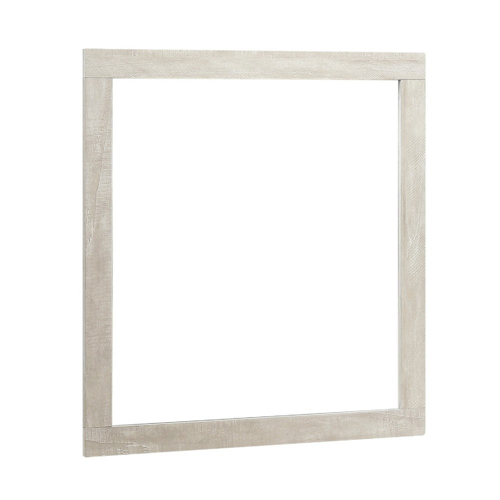 Asmi Dresser Mirror | Framed Design | Dusty Oak Gray Wood | Modern 37x39