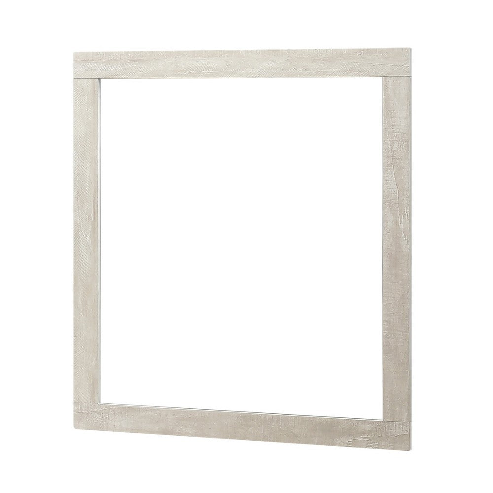Asmi Dresser Mirror | Framed Design | Dusty Oak Gray Wood | Modern 37x39