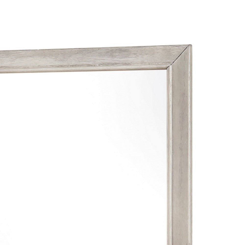 Evy Dresser Mirror | Framed Design | Rustic Gray Wood | 38x38 Square
