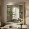 Evy Dresser Mirror | Framed Design | Rustic Gray Wood | 38x38 Square