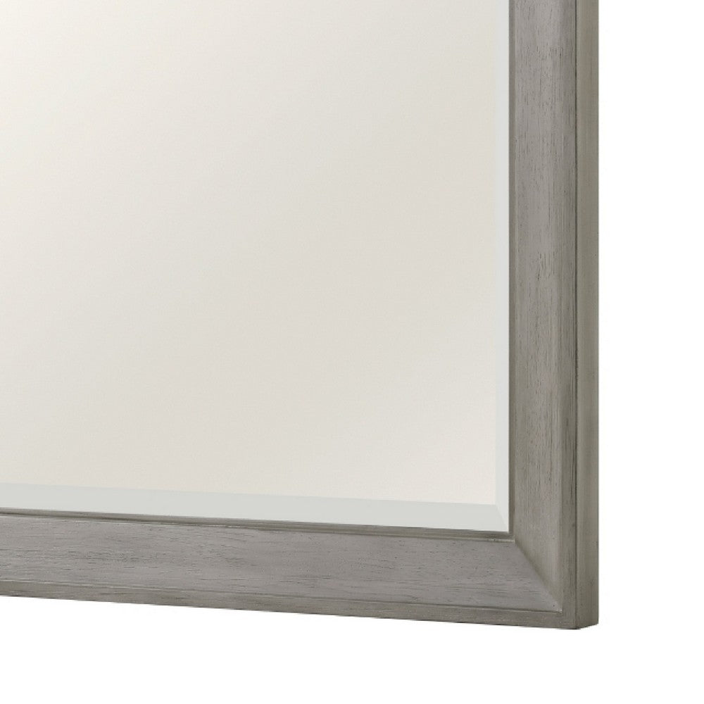 Rimy Dresser Mirror | Framed Antique Gray Wood | Transitional Style 38x47